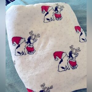 French bulldog/reindeer Christmas blanket